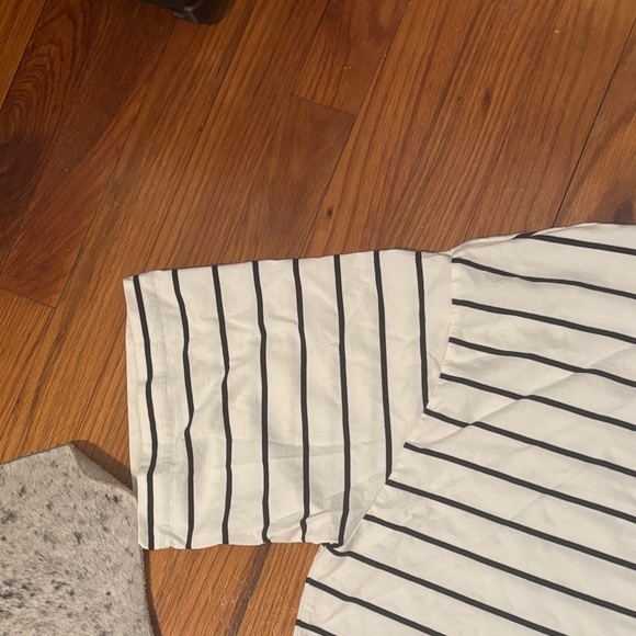 COS White and Black Striped Short Sleeve Top - Picture 4 of 7